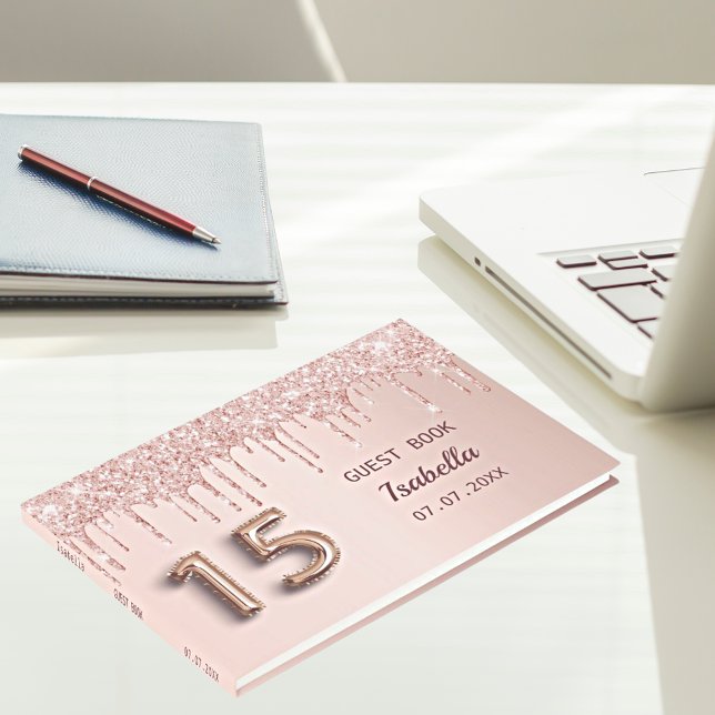 Libro De Visitas Ladrillos rosados de oro rosa Quinceanera (Subido por el creador)