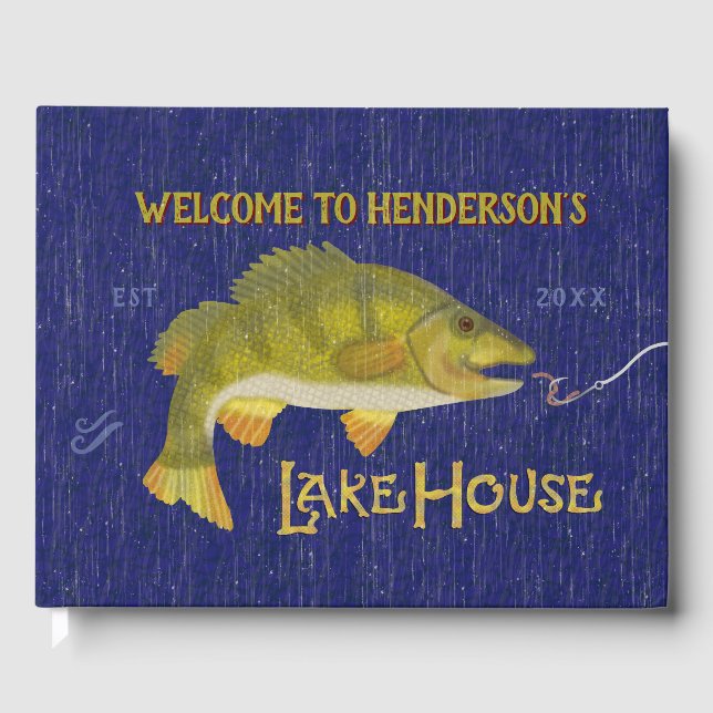 Libro De Visitas Lake House Vacaciones Alquiler Nautical Bass Fish  (Anverso)