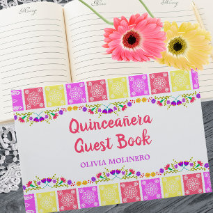 Libro De Visitas Las flores de la Fiesta Mexicana Quinceanera