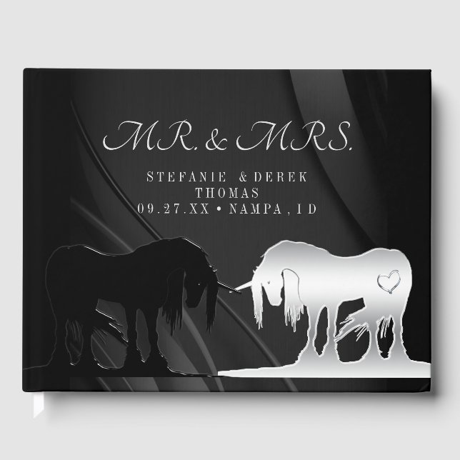Libro De Visitas Las Unicornios místicas (giro negro) (Anverso)