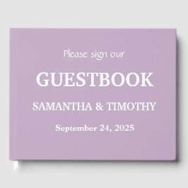 Libro De Visitas Lavanda Lilac morada Boda Minimalista moderno