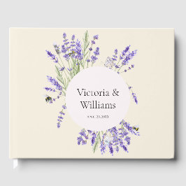 Libro De Visitas Lavender and Ivory Regency Round Frame Guest Book