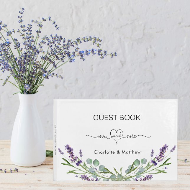 Libro De Visitas Lavender eucalyptus mr mrs boda (Subido por el creador)