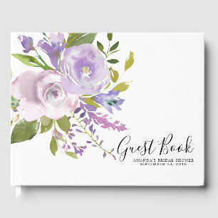 Libro De Visitas Lavender Floral Baby Bridal Shower Guest Book