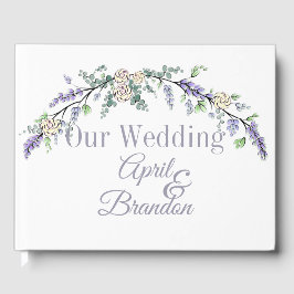 Libro De Visitas Lavender Ivory Rosa y Eucalyptus