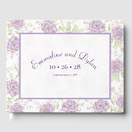 Libro De Visitas Lavender Purple Rose Wedding