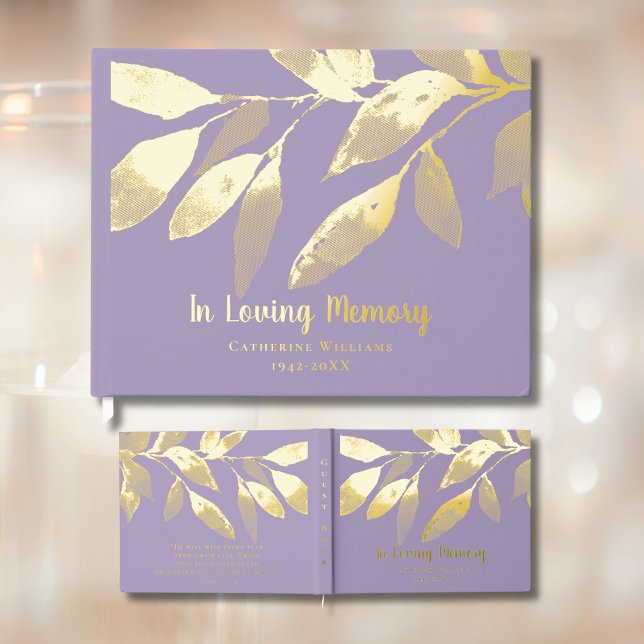 Libro De Visitas Lavender Relieve metalizado Funeral Guest Book In  (Subido por el creador)