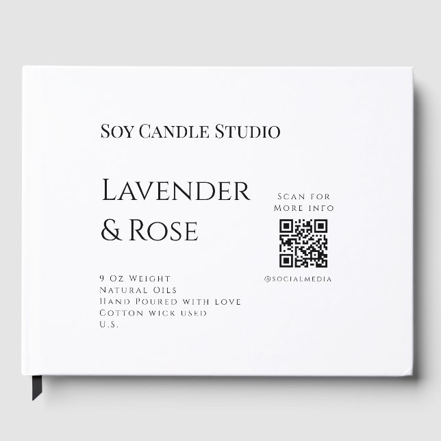 Libro De Visitas Lavender rosa soja negocios de velas añadir código (Anverso)