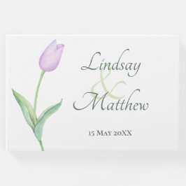 Libro De Visitas Lavender Tulip Solo Boda moderno