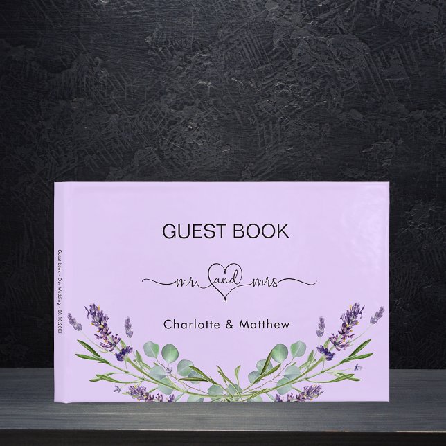 Libro De Visitas Lavender violet eucalyptus mr mrs boda (Subido por el creador)
