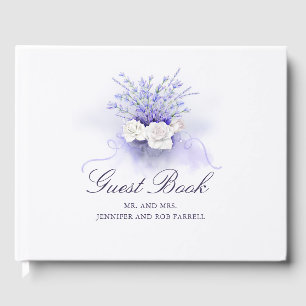 Libro De Visitas Lavenders Elegante Boda acuático