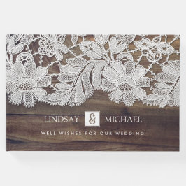 Libro De Visitas Lazo blanco | Boda Barn Wood
