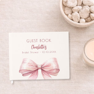 Libro De Visitas Lazo rosa claro beige crema Despedida de soltera
