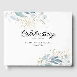 Libro De Visitas Leafy "Celebración de la vida" Blanco