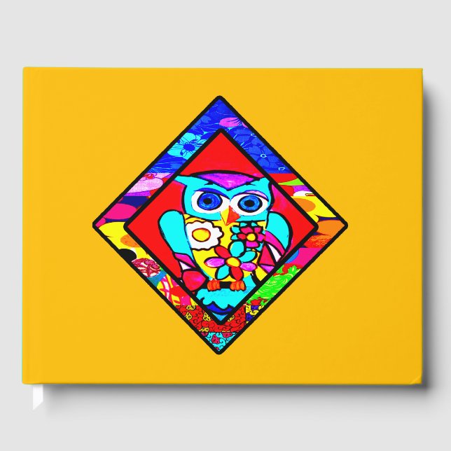 Libro De Visitas Lechuza Roja Retro Diamond (Anverso)