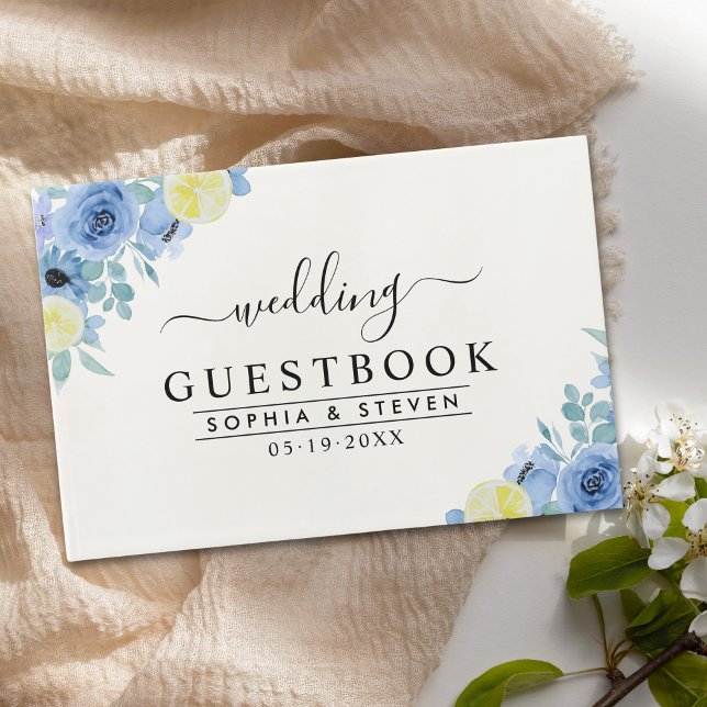 Libro De Visitas Lemon and Blue Mediterranean Wedding (Subido por el creador)