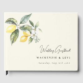 Libro De Visitas Lemon Garden Butter Yellow Boda Guest Book