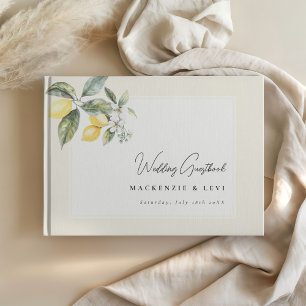 Libro De Visitas Lemon Garden Butter Yellow Boda Guest Book