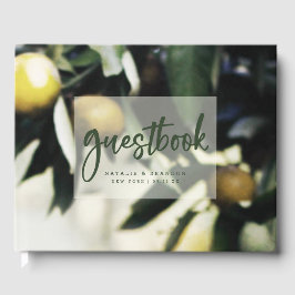 Libro De Visitas Lemon Grove | Moderno Boda de verano amarillo y ve