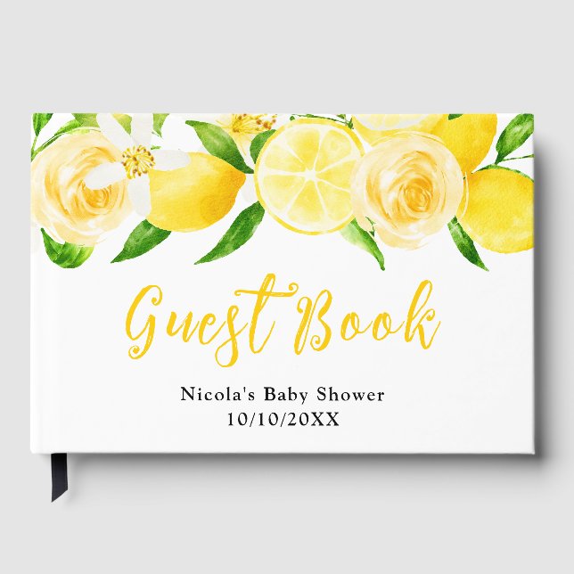 Libro De Visitas Lemons and Foliage Baby Shower (Anverso)