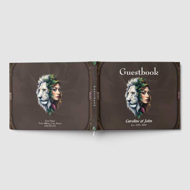 Libro De Visitas León blanco y mujer (Lleno)