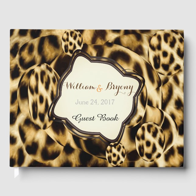Libro De Visitas Leopard Print Boda Guest Book (Anverso)