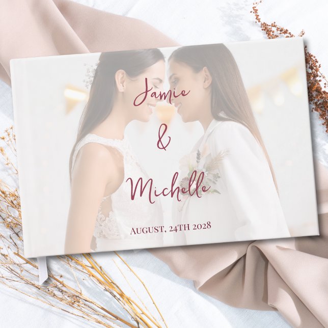 Libro De Visitas Lesbian Wedding Photo Pride Flag Gradient (Subido por el creador)