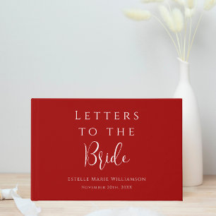 Libro De Visitas Letras personalizadas en rojo cereza borgoña para