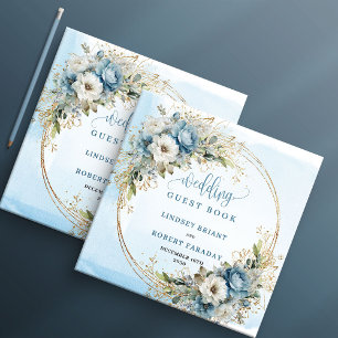 Libro De Visitas Letrero de Bienvenida Boda Boho Dusty Blue Floral