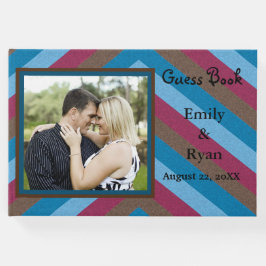 Libro De Visitas Let's Flamingle Striped Pattern Añadir una foto