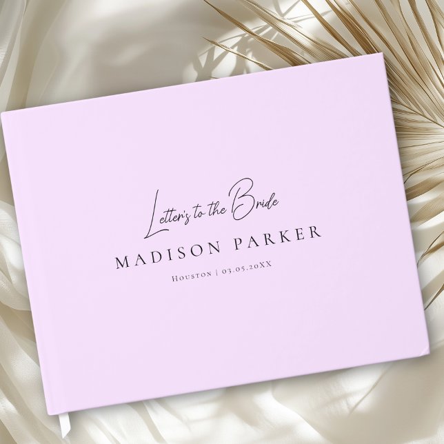 Libro De Visitas Letters to the Bride Light Purple Bridal Shower (Letters to the Bride Light Purple Bridal Shower Guest Book)