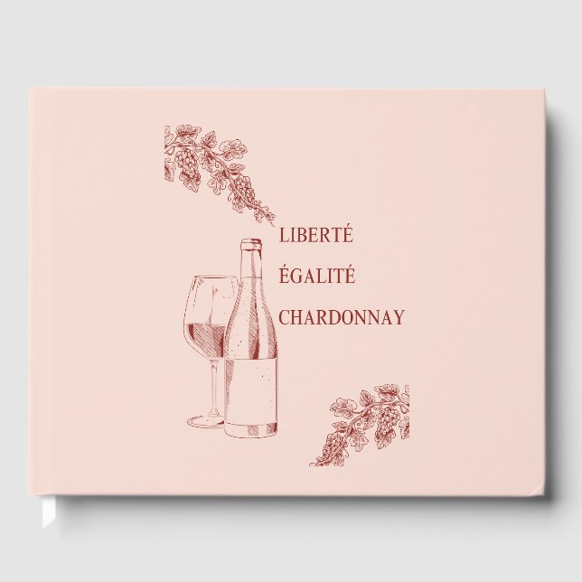 Libro De Visitas Liberté Égalité Chardonnay Funny Wine Ilustracion (Anverso)