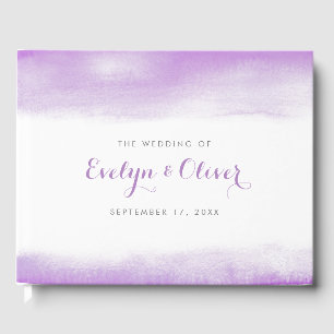 Libro De Visitas Lilac Watercolor Wash Boda