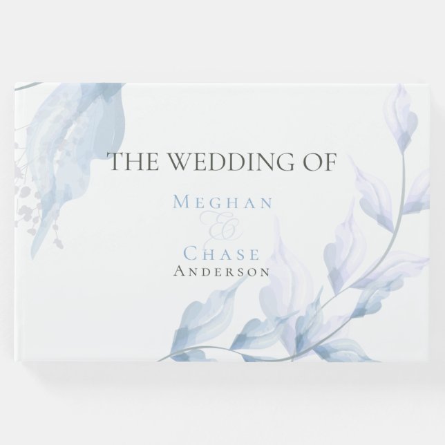 Libro De Visitas Lilac y oliage azul turbio pastel (Anverso)