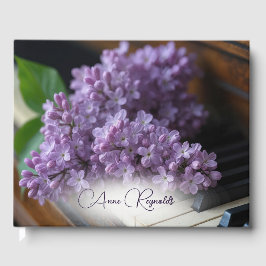 Libro De Visitas Lilas en teclas de piano viejas