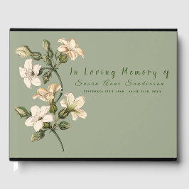 Libro De Visitas Lilies Funeral Memorial Guest Book