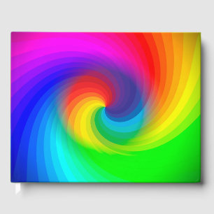 Libro De Visitas Lindo y colorido Tye Rainbow Swirl Art Pattern
