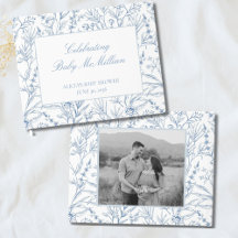 Línea personalizada dibujada con Baby Shower flora