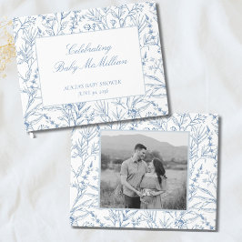 Libro De Visitas Línea personalizada dibujada con Baby Shower flora