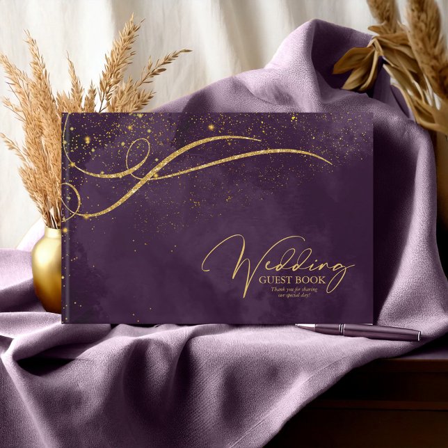 Libro De Visitas Líneas de oro finas Resumen Boda Plum ID867 (Subido por el creador)