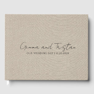 Libro De Visitas Lino Gris Gris Gris Moderno Personalizado