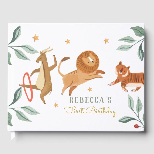 Libro De Visitas Lion Baby Shower Guest Book (Anverso)