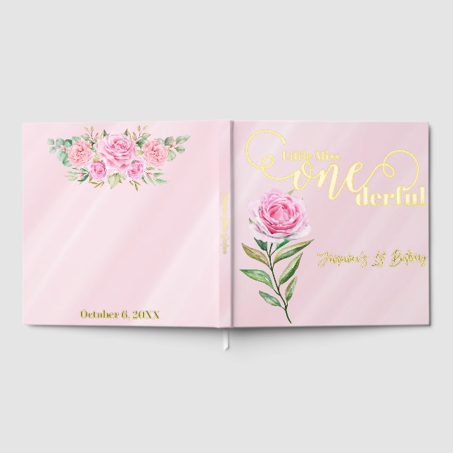 Libro De Visitas Little Miss ONEderful 1st First Birthday (Lleno)