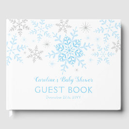 Libro De Visitas Little Snflake Boy Baby Shower Blue Silver