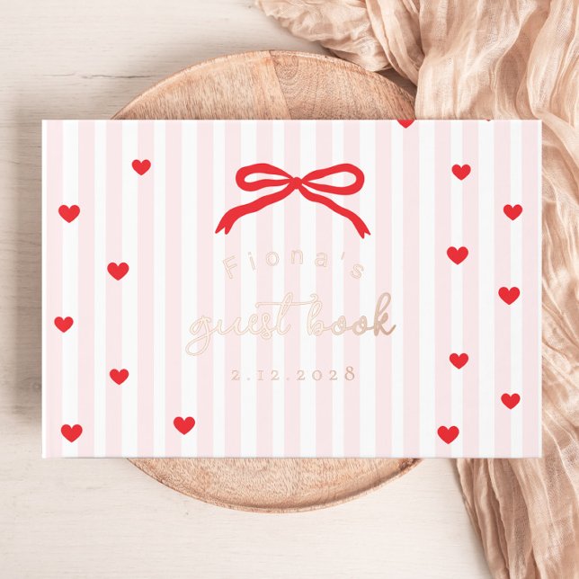 Libro De Visitas Little Sweetheart Bow Valentines Baby Shower (Subido por el creador)