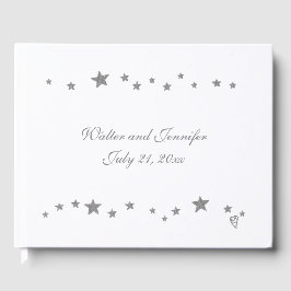 Libro De Visitas Lively Silver Stars Personalizado Guest Book