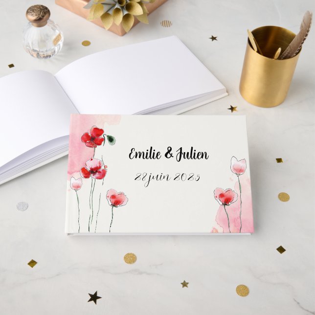 Libro De Visitas Livre d'or "Coquelicots" (Anverso Abierto)