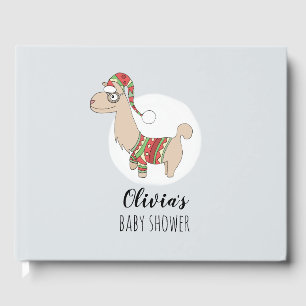 Libro De Visitas Llama a Navidades y Baby Shower festivo de nombres