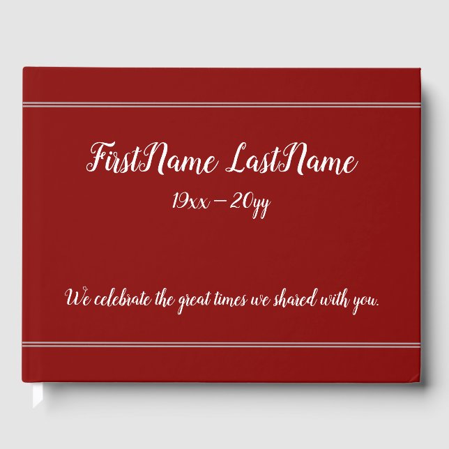 Libro de visitas llano y lúgubre sobre Recuerdos (Anverso)