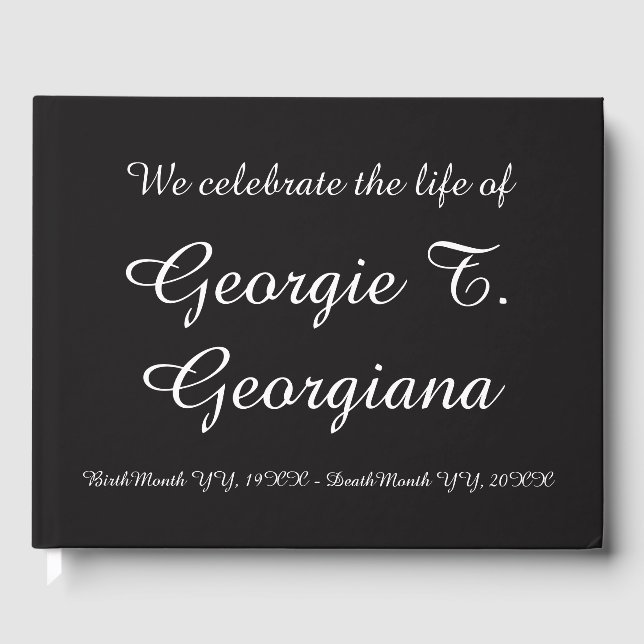 Libro De Visitas Llanto "Celebramos la vida de" Guestbook funerario (Anverso)